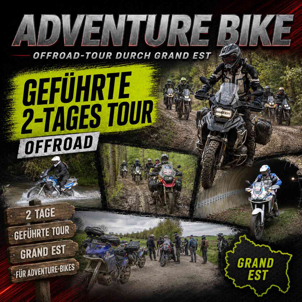 Adventure-Bikes auf geführter Offroad-Tour durch Grand Est – MotoTeam